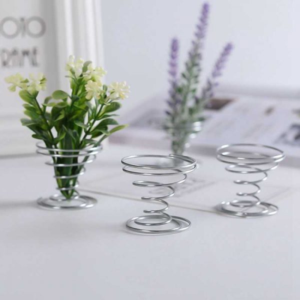 Stainless steel flowerpots shelf art small round