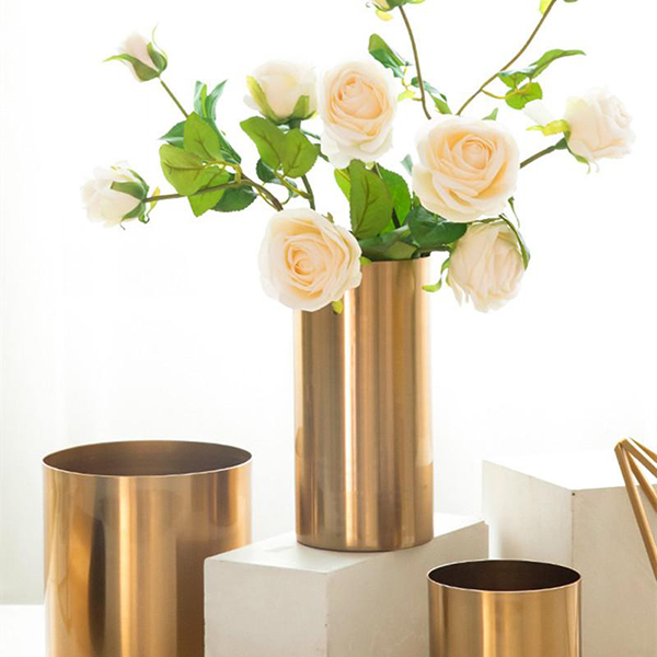 Modern minimalist light gold vase