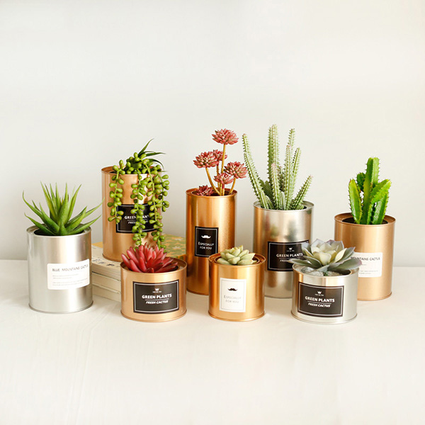 metal flower pots