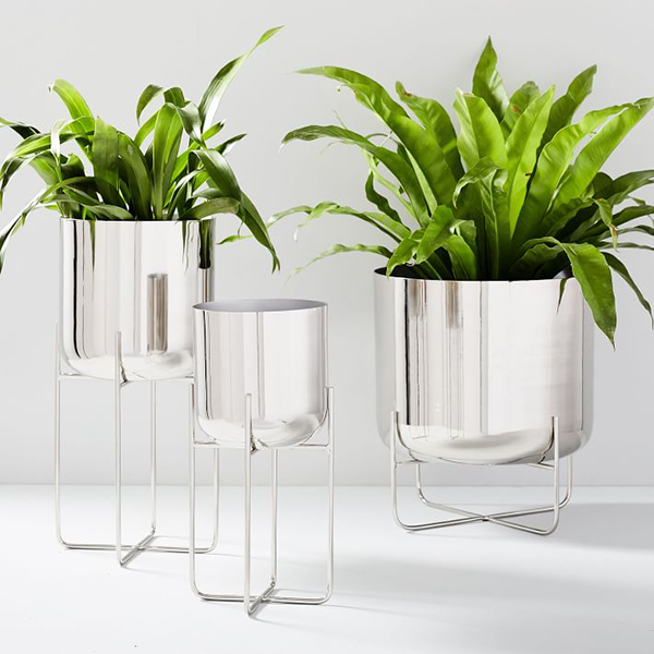 stainless steel flower pots